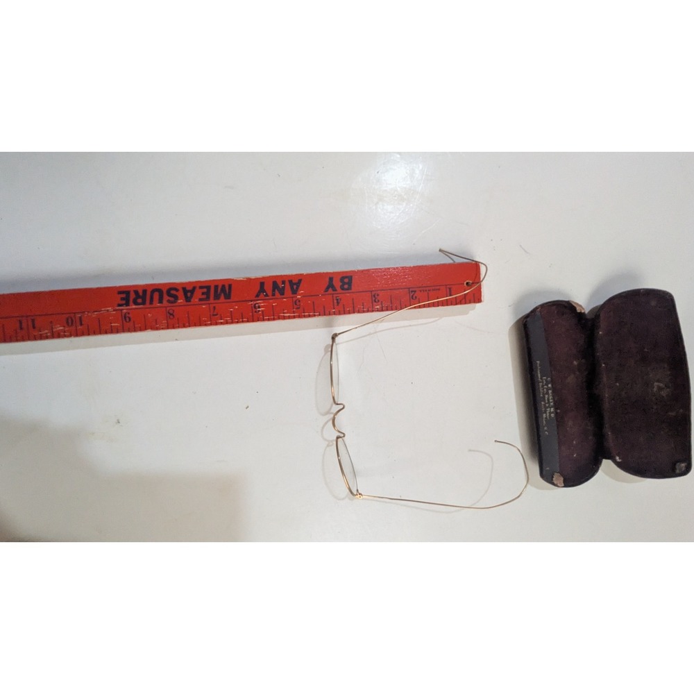 Antique Wire Rim Glasses Oval Spectacles with Original C.W. Bailey M.D. Case - Picture 8 of 9